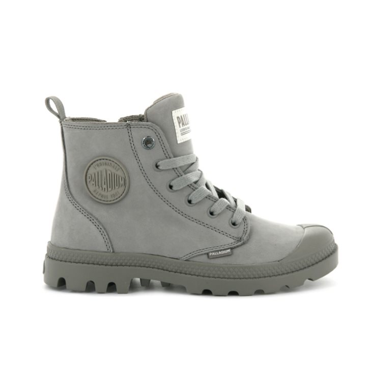 Dámské Boty Palladium Pampa Hi Zip Nubuck Šedé | CZ KOL-34R